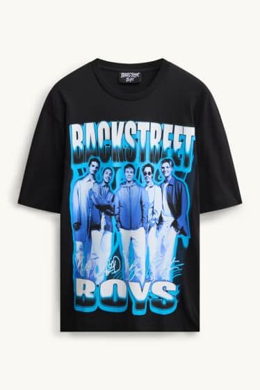 Pánské - Tričko - oversized - Backstreet Boys - černá
