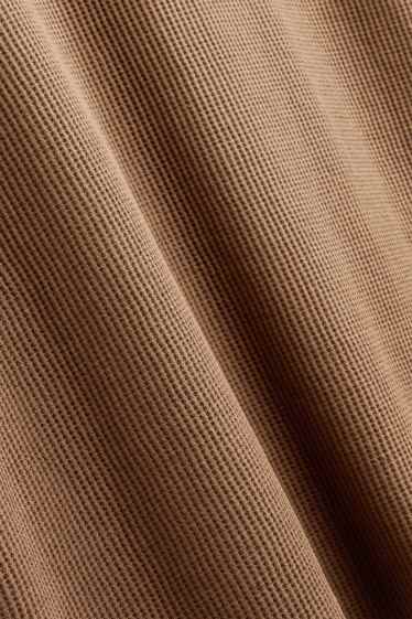 Hommes - T-shirt - relaxed fit - finition texturée - marron / vert menthe