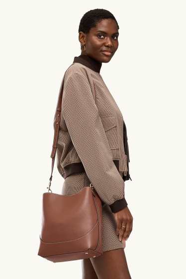 Donna - Borsa a tracolla - similpelle - marrone