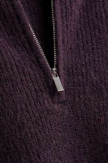 Femmes - Pull - finition côtelée - violet