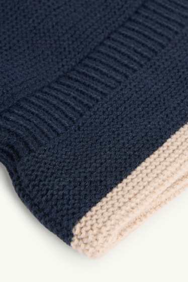 Baby: jongens - Babybalaclava - donkerblauw / crème wit