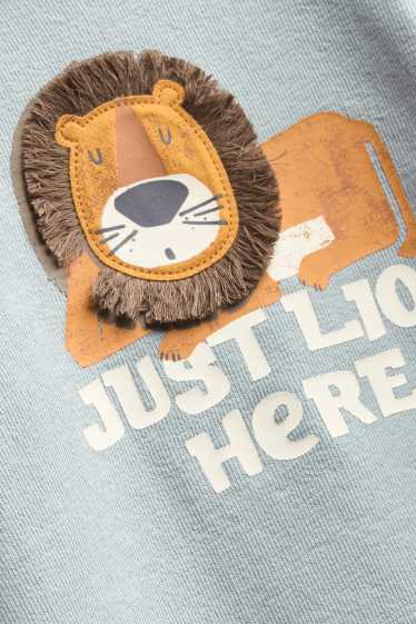 Kinder Buben - Löwe - Langarmshirt - strukturiert - hellblau