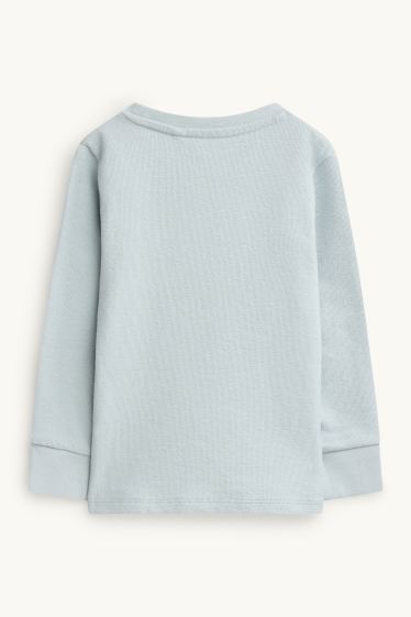 Kinder Buben - Löwe - Langarmshirt - strukturiert - hellblau