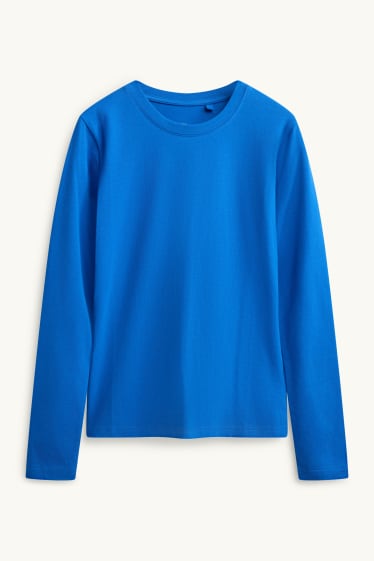 Damen - Langarmshirt - Slim Fit - blau