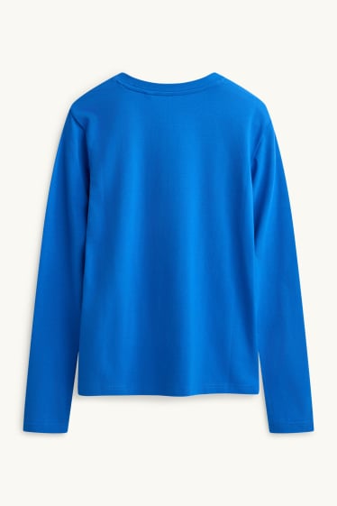 Damen - Langarmshirt - Slim Fit - blau