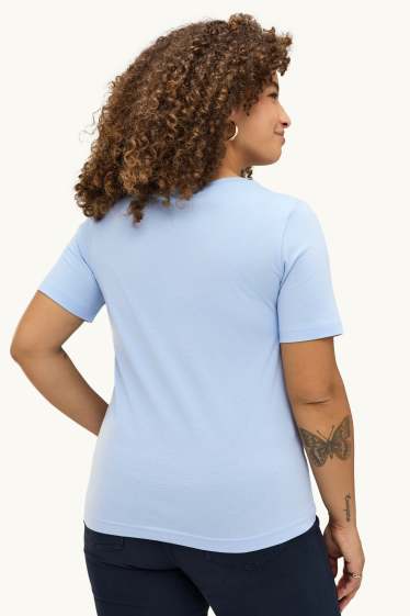 Dona - Samarreta de mànigues curtes - regular fit - blau clar