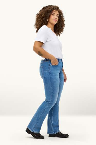 Damen - Bootcut Jeans - Mid Waist - Shaping-Jeans - LYCRA® - jeansblau