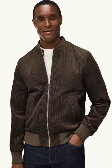 Men - Corduroy bomber jacket - brown