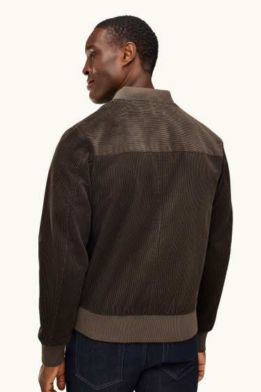 Men - Corduroy bomber jacket - brown