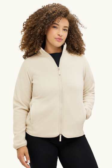 Women - Fleece jacket - creme