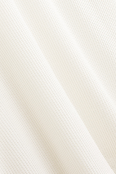 Heren - T-shirt - relaxed fit - met structuur - wit