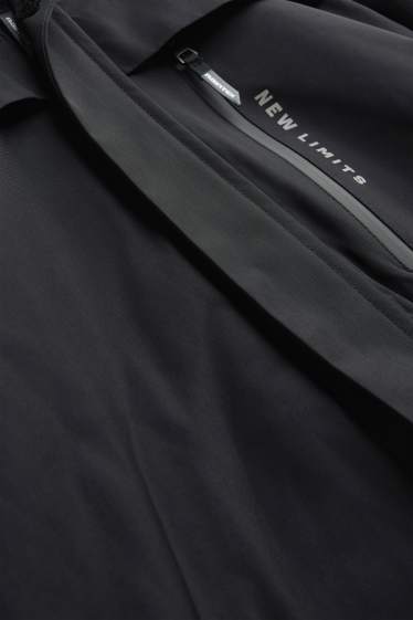 Bambini - Parka con riporto di ecopelliccia - foderato - impermeabile - nero / beige