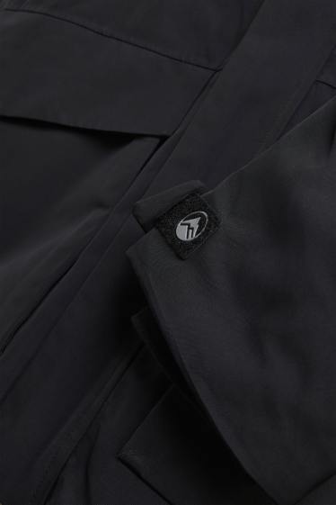 Bambini - Parka con riporto di ecopelliccia - foderato - impermeabile - nero / beige