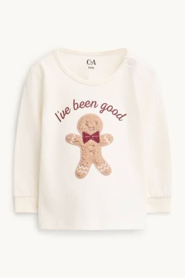 Unisex - Mini Me - pan di zenzero - pigiama natalizio per neonati - 2 pezzi - bianco / rosso