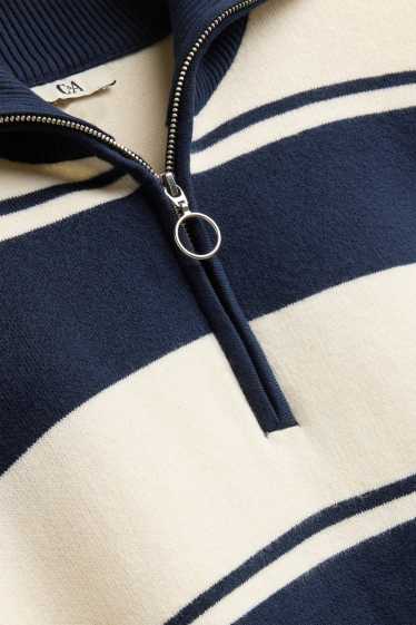 Dames - Trui - gestreept - donkerblauw / crème wit