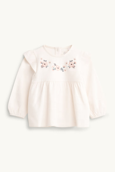 Baby Mädchen - Blümchen - Baby-Outfit - 3 teilig - bordeaux / weiß