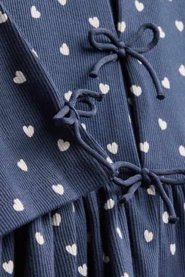 Nena - Cors - conjunt - samarreta de mànigues llargues i leggings - de canalé texà - 2 peces - blau/blanc