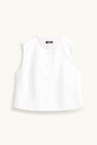 Women - Waistcoat - white