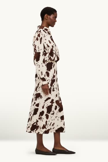 Donna - Gonna - fantasia - marrone / bianco crema