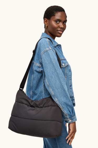 Femmes - Sac à bandoulière matelassé - noir