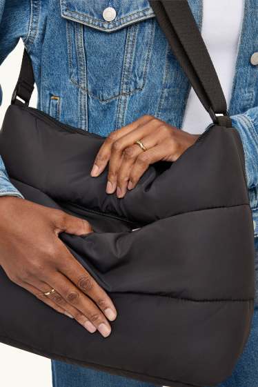 Femmes - Sac à bandoulière matelassé - noir