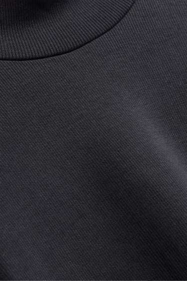 Donna - Maglia a maniche lunghe - slim fit - a coste - nero
