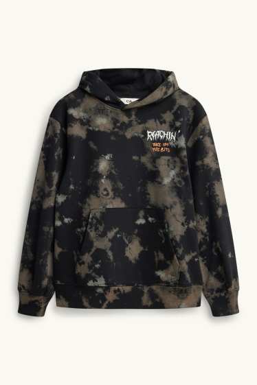 Kinder Jungen - Hoodie - gemustert - schwarz / beige