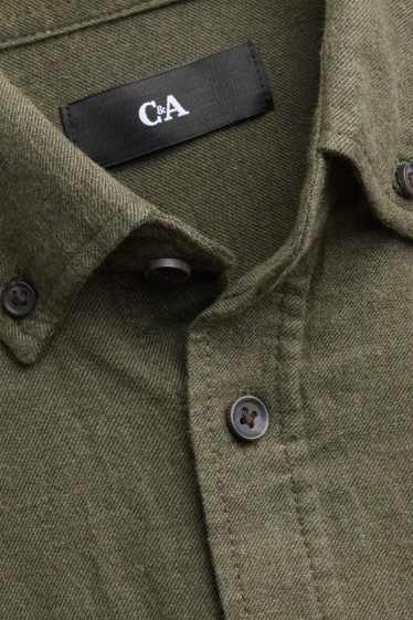 Pánské - Košile - regular fit - button-down - tmavozelená
