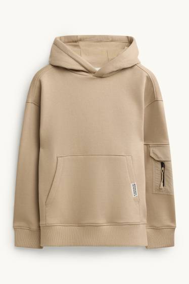 Bambini - Set - felpa con cappuccio e pantaloni sportivi - 2 pezzi - beige