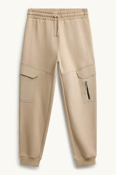 Bambini - Set - felpa con cappuccio e pantaloni sportivi - 2 pezzi - beige