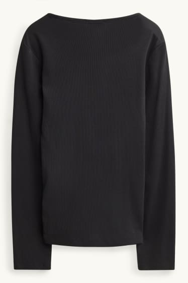 Donna - Maglia a maniche lunghe per allattamento - relaxed fit - nero