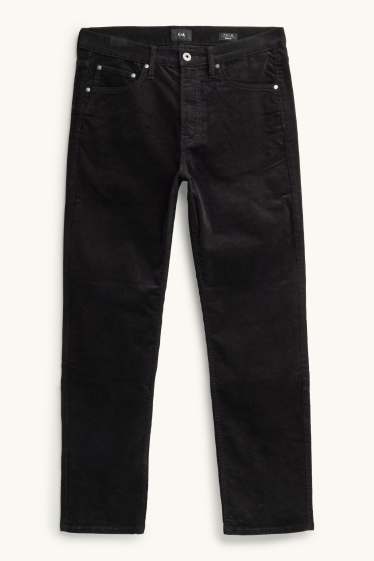 Hommes - Pantalon en velours côtelé - Straight fit - noir