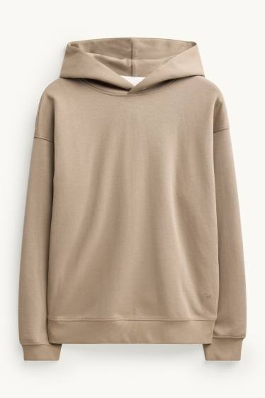 Hommes - Sweat à capuche - beige