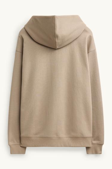 Hommes - Sweat à capuche - beige