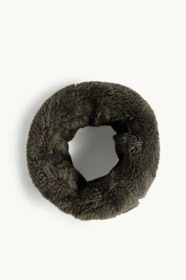 Kinder Jungen - Fleece-Loop-Schal - dunkelgrün