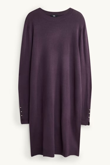 Damen - Strickkleid - Straight Fit - lila