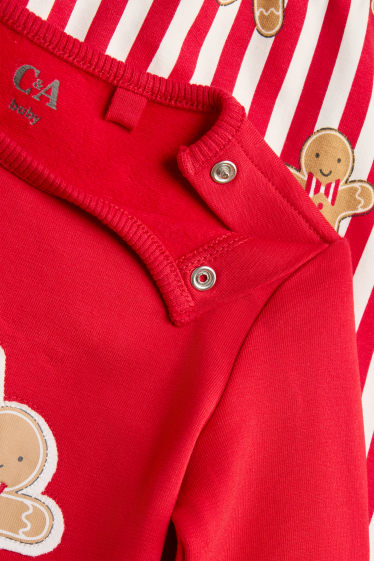 Unisex - Mini Me - galeta de gingebre - pijama infantil nadalenc - 2 peces - vermell/blanc