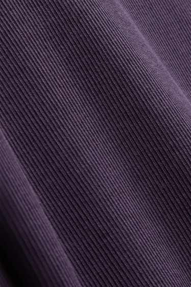 Women - Long sleeve top - slim fit - ribbed - violet