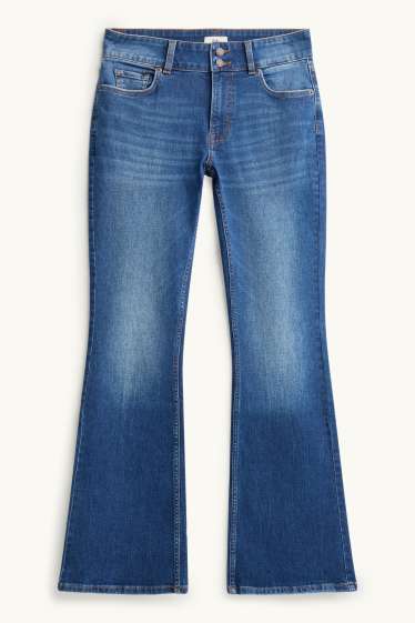 Women - Flared jeans - mid-rise waist - LYCRA ® - blue denim
