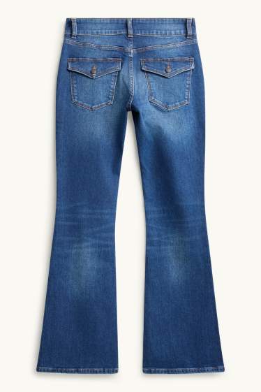 Women - Flared jeans - mid-rise waist - LYCRA ® - blue denim