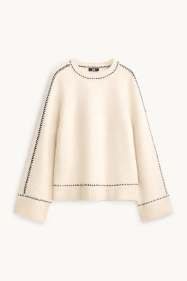 Femmes - Pull - blanc crème