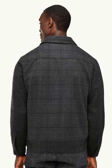 Hommes - Blouson - à carreaux - gris foncé