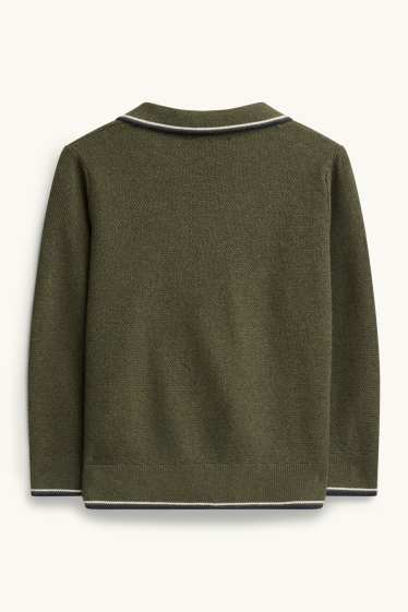 Enfants garçons - Pull - finition texturée - vert foncé