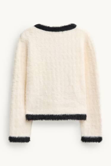 Copii - Fete - Cardigan tricotat - crem