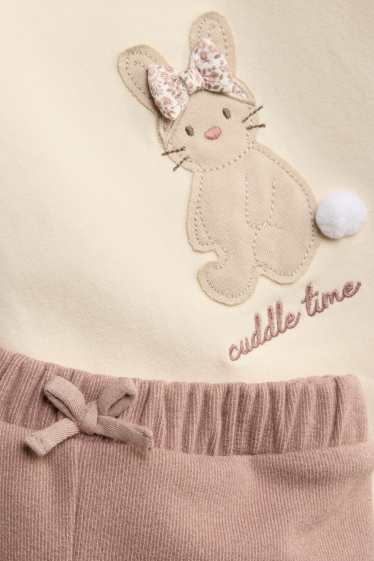 Baby Girls - Bunny rabbit - baby outfit - 2 piece - beige