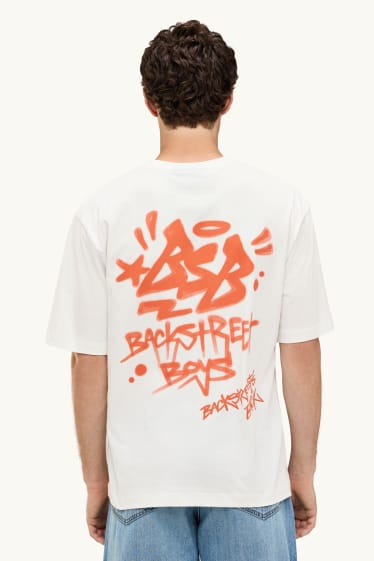 Pánské - Tričko - oversized - Backstreet Boys - sněhobílá