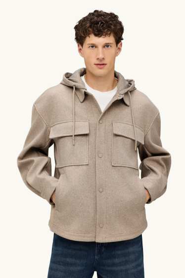 Home - Sobrecamisa amb caputxa - relaxed fit - Kent - marró clar