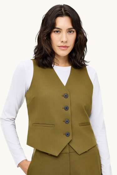 Dames - Business-gilet - regular fit - kaki