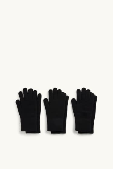 Children Boys - Multipack of 3 - gloves - black