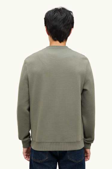 Heren - Sweatshirt - met structuur - kaki